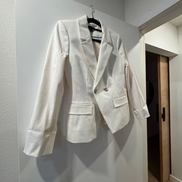 J.Crew $248 Devon Blazer Bi-Stretch Cotton Blend Ivory Size 4 - Picture 6 of 9